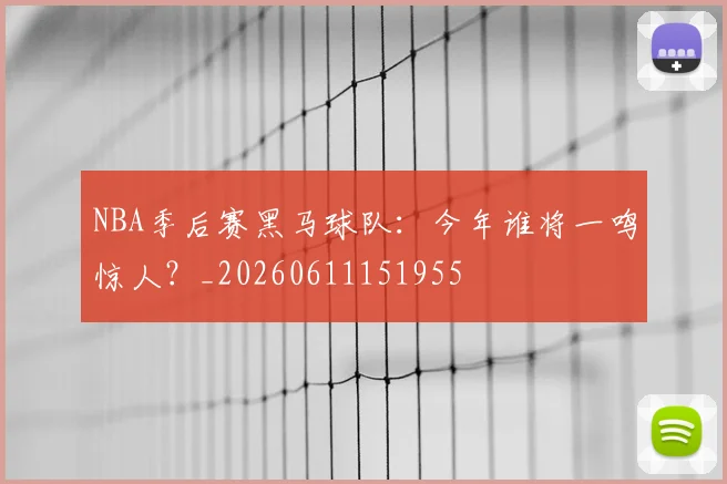 NBA季后赛黑马球队：今年谁将一鸣惊人？_20260611151955